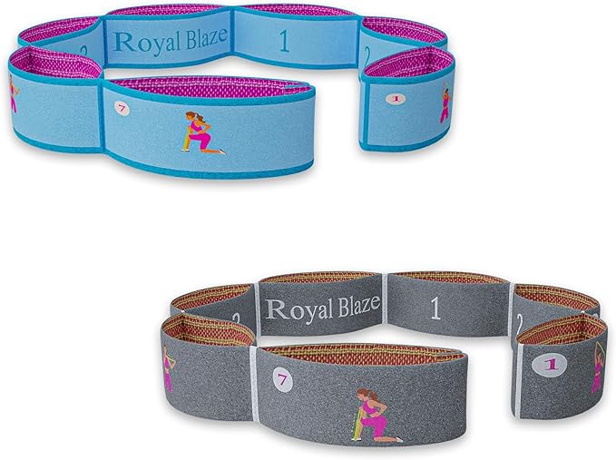 2 PCS Stretch Bands For Kids and Adults – Yoga Straps for Stretching with Multi- Loop – Workout Guide – Video For Exercise, Elastic Stretch Strap Pilates, Yoga, Dance, Gymnastics, Dance, Ballets Bands - Bloomnest