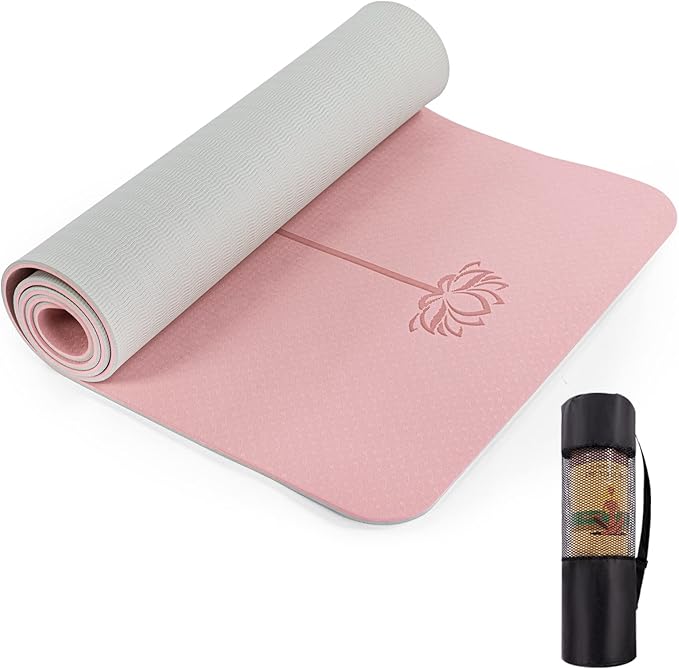 UMINEUX Yoga Mat Extra Thick 1/3'' & 2/5" Non Slip Yoga Mats for Women Eco Friendly TPE Fitness Exercise Mat with Carrying Sling & Storage Bag - Bloomnest