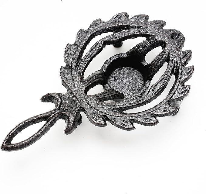 Sungmor Cast Iron Tealight Warmer with Pretty Flame Shape Design, Functional Table Trivet Candle Holder for Warm Dishes, Pots, Soups, Milks, Teas, Coffee, Great Heater for Melt Butter, Sealing Wax - Bloomnest