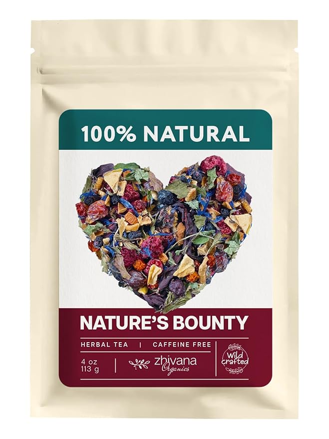 Loose Leaf Tea No Caffeine with Raspberry, Cornflower, Rosehip & Hibiscus (4oz.) – Fruit Tea Summer Herbal Infusion with Wild Berries - Bloomnest