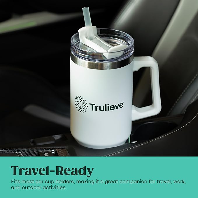 40oz Insulated Tumbler with Handle and Straw – Stainless Steel Travel Coffee Mug, Double-Wall Vacuum Cup for Hot & Cold Drinks, Spill-Resistant Lid, Large Capacity for Work, Gym & Commute - Bloomnest