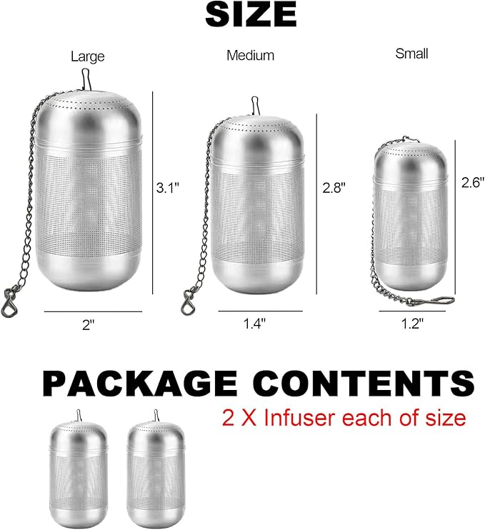 2PCS Medium Size Stainless Steel Tea Infuser Wide Mouth Bottles.,Compatible with Stanley,Hydro Flask, Iron Flask, Takeya, ThermoFlask - Bloomnest