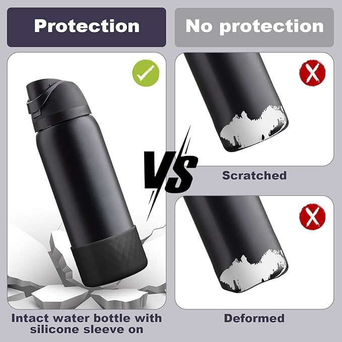 Silicone Boot for Owala Water Bottle 24 oz 32 oz 40 oz, Anti-Slip Protective Sleeve for FreeSip/Twist/Flip Stainless Steel Water Bottles Accessories BEONSKY