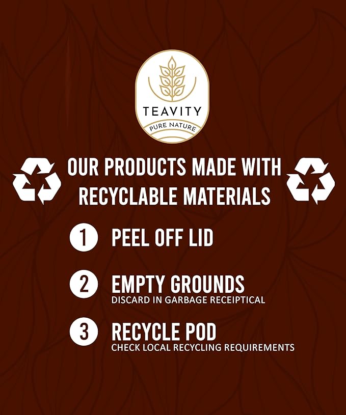 Organic Tulsi Tea Pods with Unsweetened Caffeinated Green Tea Pods for Keurig - Tulsi Green Tea by Teavity (12 Tea Pods) - Bloomnest