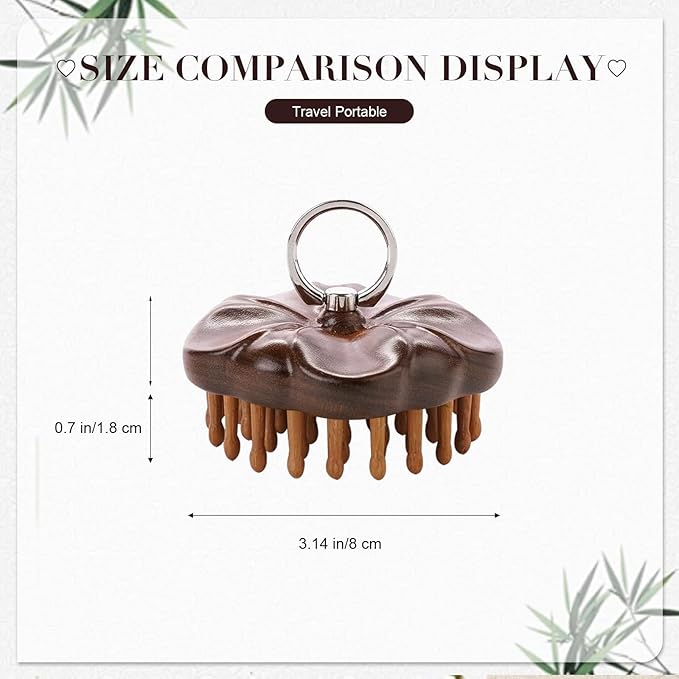 Wooden Scalp Massager for Hair Growth Support, Bamboo Scalp Massager Brush for Head Relaxation, Scalp Stimulation & Hair Oil Distribution, Natural Wooden Massager for Face and Body Care Bloomnest