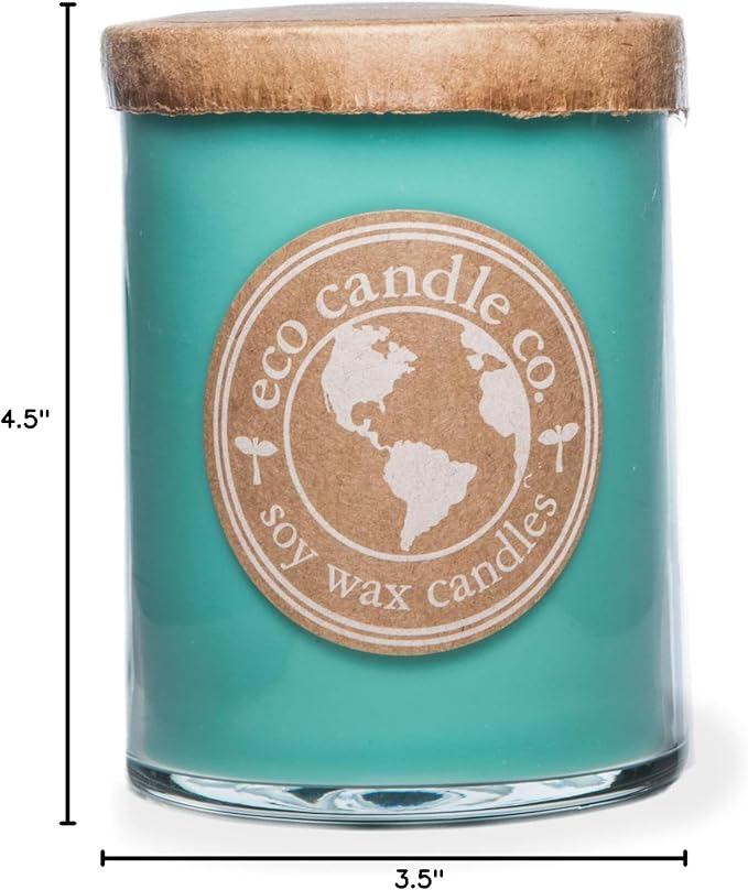 ECO CANDLE CO. Recycled Candle, Ocean Waves, 18 oz. - Scents of Marine Air, Citrus, & Musk - 100% Soy Wax, No Lead, Kraft Paper Label & Lid, Hand Poured, Phthalate Free, Midwest Grown Soybeans - Bloomnest