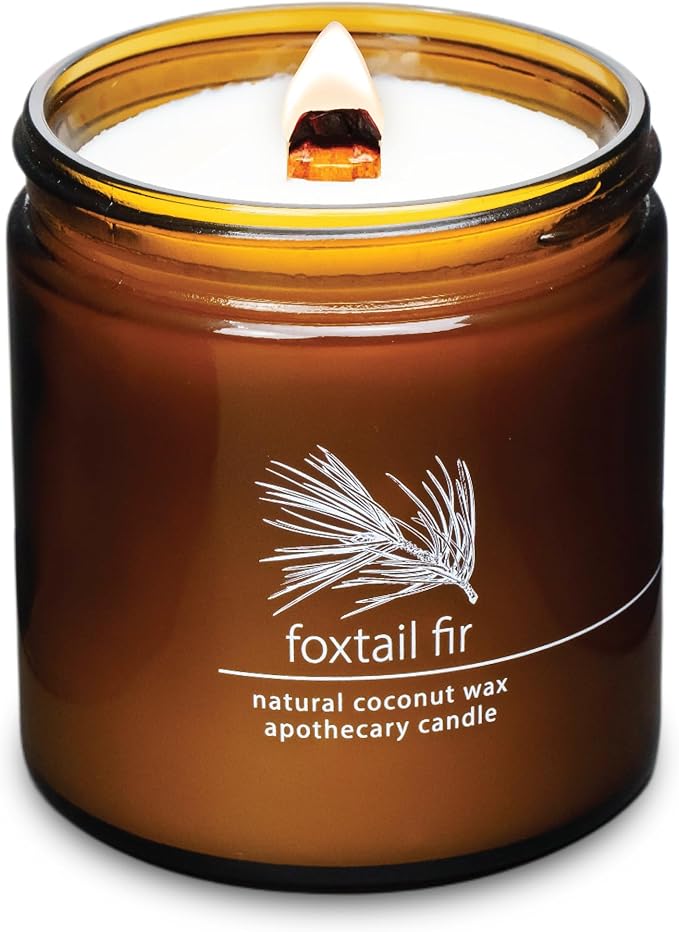 Hemlock Park Crackling Wood Wick Candle Handcrafted with Natural Coconut Wax (Large 16 oz, Foxtail Fir) - Bloomnest