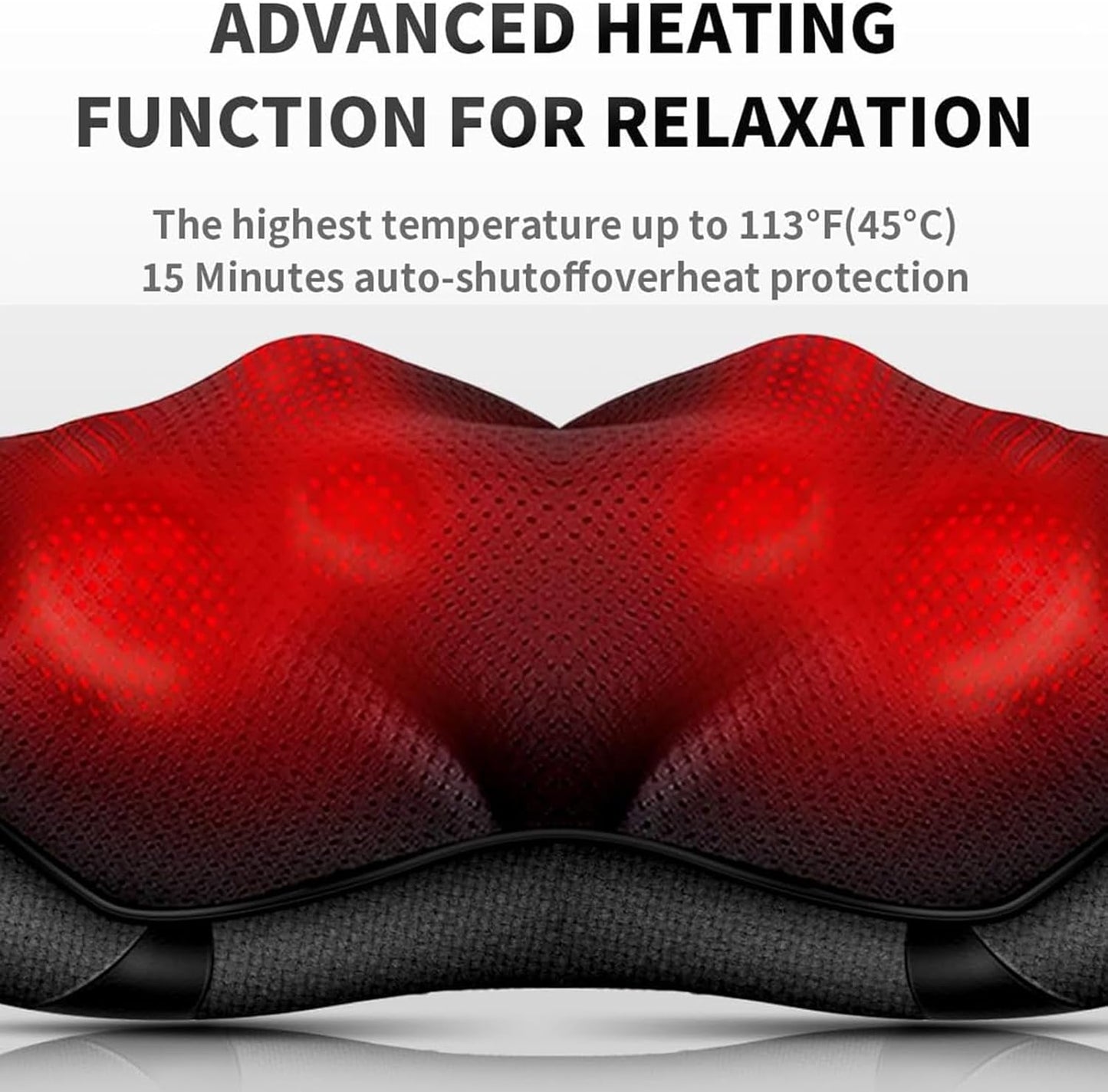 Shiatsu Neck and Back Massager with Heat, Shoulder Massager for Pain Relief Deep Tissue, Electric Deep 3D Kneading Full Body Massage Pillow for Women Men Home Office and Car