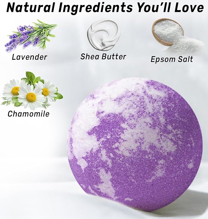 Deep Sleep Bubble Bath Bombs Infused with Lavender Chamomile Essential Oils Moisturizing Bath for Dry Skin and Relaxation Self Care Gift for Women - Bloomnest