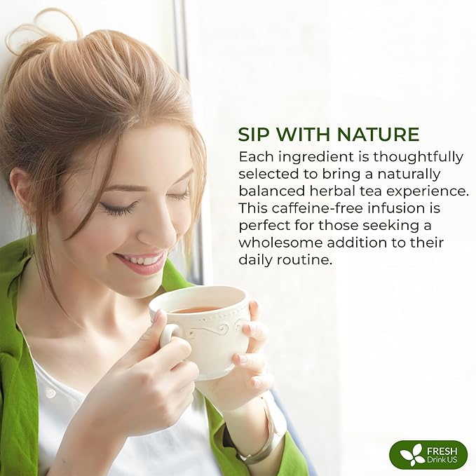 FreshDrinkUS, Premium 30 Tea Bags Glucose Functional Tea – Herbal Blend with Gymnema, Cinnamon, Bitter Melon, Tulsi & More –– Caffeine-Free. Sugar-Free. Gluten-Free. Vegan - Bloomnest