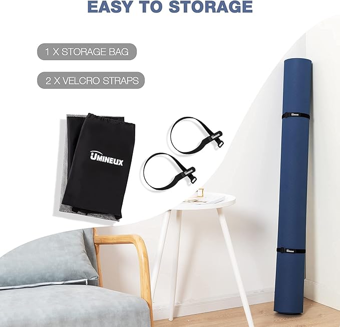 UMINEUX Large Yoga Mat for Men and Women 1/4 & 2/5 Inch Extra Thick TPE Fitness Mat for Home Gym Workout, Non-Slip, Eco Friendly Exercise Mat for Yoga, Pilates, Stretching, Meditation