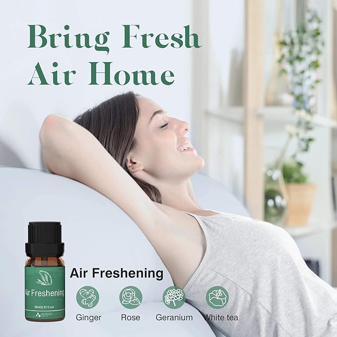 ASAKUKI Essential Oil Blends, Essential Oils for Diffusers for Home, Well-Being Kit- Calm Mind, Sweet Dreams, Happy, Relax, Air Freshening, Immunity for Aromatherapy, Humidifiers, Massage, 6x10ml - Bloomnest