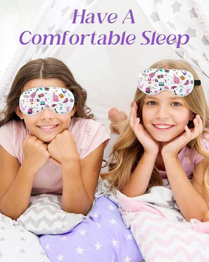 Sleep Mask for Kids - Silk Eye Mask for Sleeping Cute Cartoon Kids Sleep Mask for Boys Girls Teens Soft Smooth Adjustable Straps Silk Kids Eye Cover, TL Element - Bloomnest