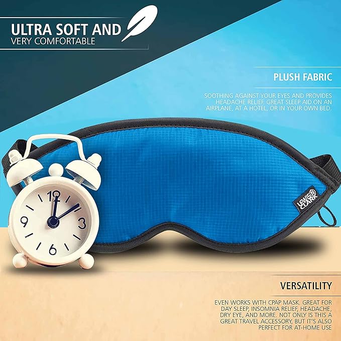Lewis N. Clark Comfort Sleep Mask | Eye Mask for Travel | Comfortable & Breathable | Light Blocking & Adjustable | Light Blue - Bloomnest