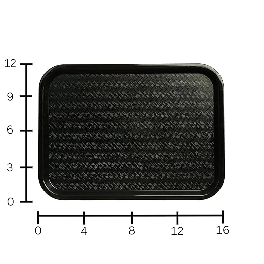 Carlisle FoodService Products CT121603 Café Standard Cafeteria / Fast Food Tray, 12" x 16", Black - Bloomnest