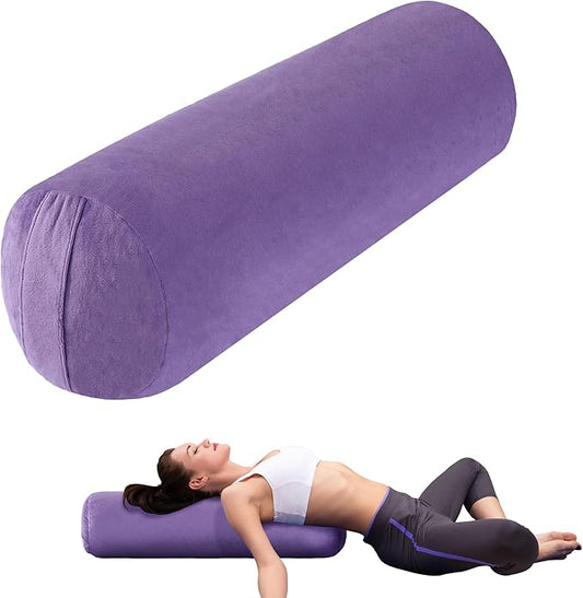MABOZOO Round Yoga Pillow, Cylindrical Yoga Bolster Pillow with Washable Cover, Meditation Cushion Body Cushion for Practice, Restorative, Meditation - Bloomnest