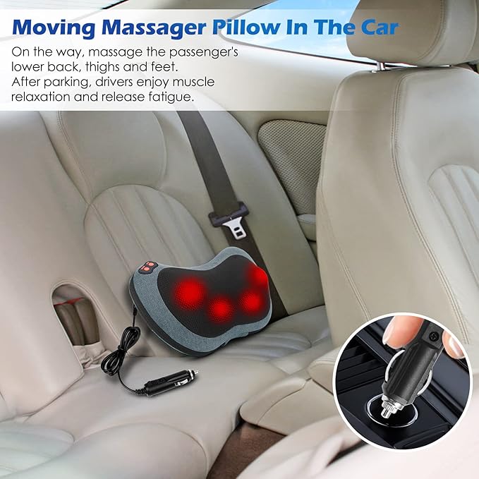 Papillon Neck Massager,Shiatsu Electric Back Massager with Heat,Neck Back Pain Relief Gifts for Mom/Dad/Women/Men,Deep Tissue Kneading Massage Pillow for Shoulder,Legs,Foot,Body Muscle Fatigue Relief - Bloomnest