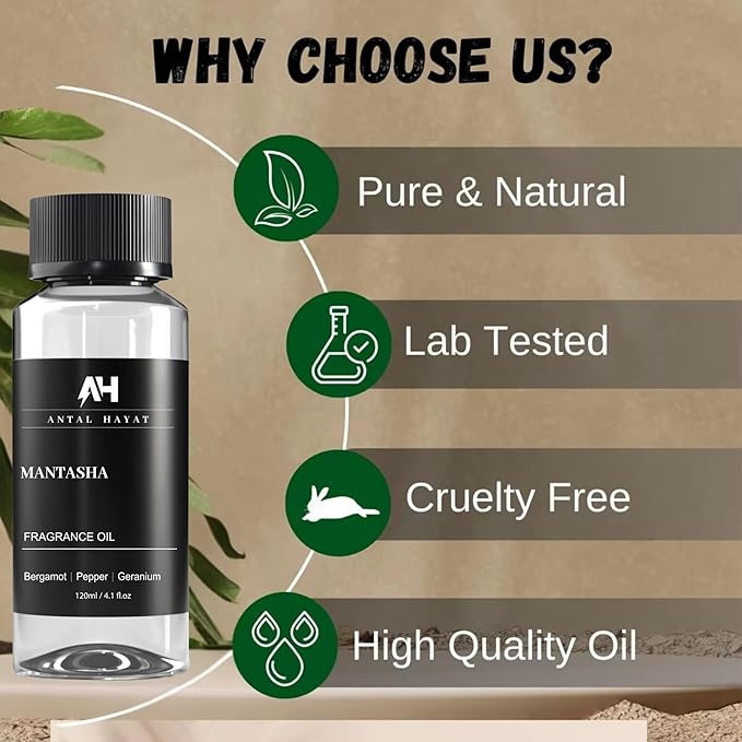Hotel Scents Mantasha Diffuser Oil 120ml – Inspired by Sauvage Eau de Parfum – Bergamot, Black Pepper & Geranium – Premium Home Scent Refill – Luxury Essential Oil for Ultrasonic & Waterless Diffusers - Bloomnest