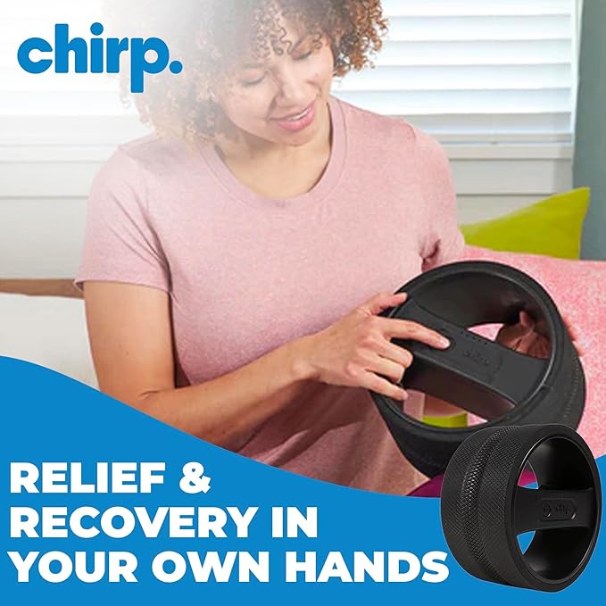 Chirp Wheel Pro Vibrating Massage Roller - 3 Speed Electric Massager for Back Pain Relief & Muscle Therapy, Workout Recovery, Physical Therapy, Yoga Massage | High Density Foam, 8" Black Up to 500 lbs - Bloomnest