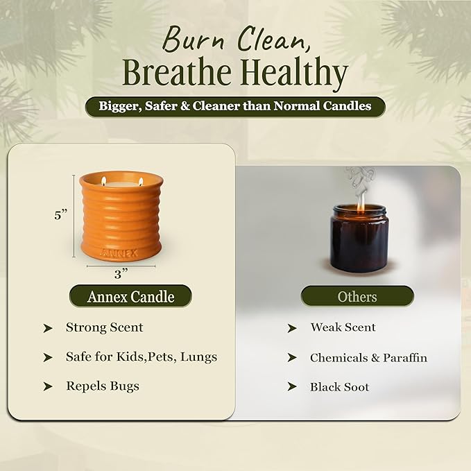 Scented Luxury Candles in Handmade Ceramic Jars, Soy Wax | Orange Blossom – Orange & Mimosa, Large Candle | Non Toxic, 2 Wicks, Reusable Big Orange Jar | Natural Spring Aromatherapy for Women & Men - Bloomnest