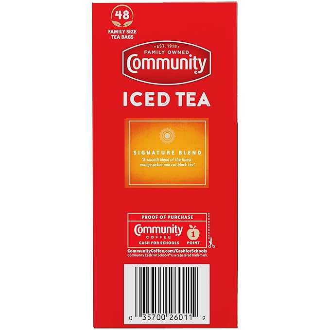 Community Coffee Signature Iced Tea, 576 Family Size Tea Bags, 48 Count Box (Pack Of 12) - Bloomnest