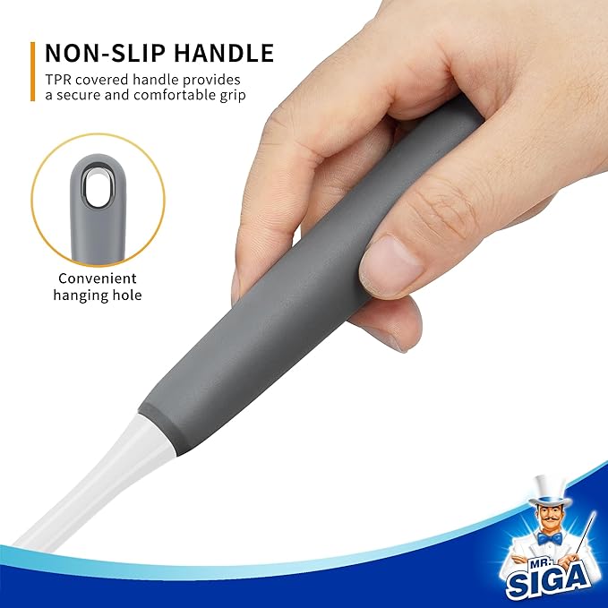 MR.SIGA Long Handle Bottle Brush, Flexible Scrub Brush for Water Bottles, Glasswares, Mugs, Gray, 2 Pack - Bloomnest