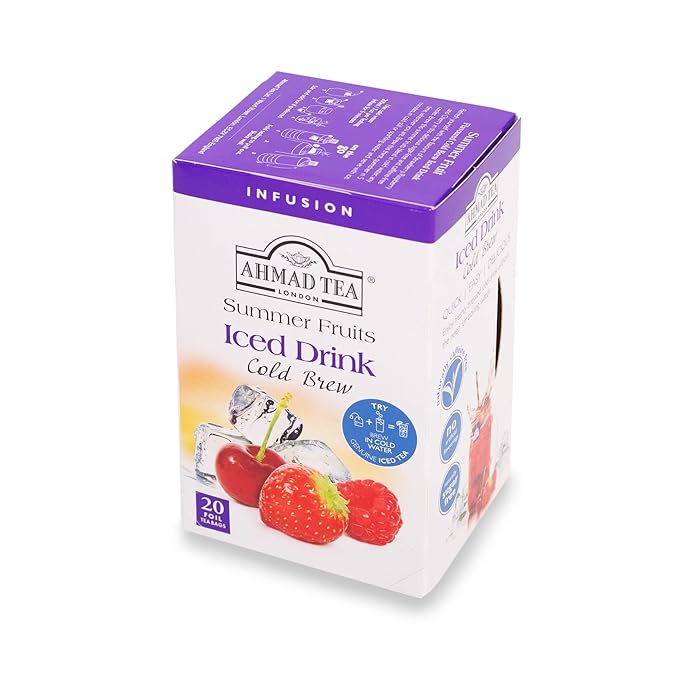 Ahmad Tea Herbal Tea, Cold Brew Summer Fruits Teabags, Iced Tea, 20 ct (Pack of 6) - Decaffeinated - Bloomnest