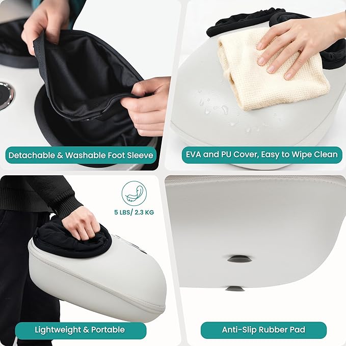 Nekteck Shiatsu Foot Massager Machine with Soothing Heat, FSA Eligible Air Compression Deep Kneading Therapy, HSA Massage Tools Improve Blood Circulation Foot Wellness, Fits Size Up to US 11