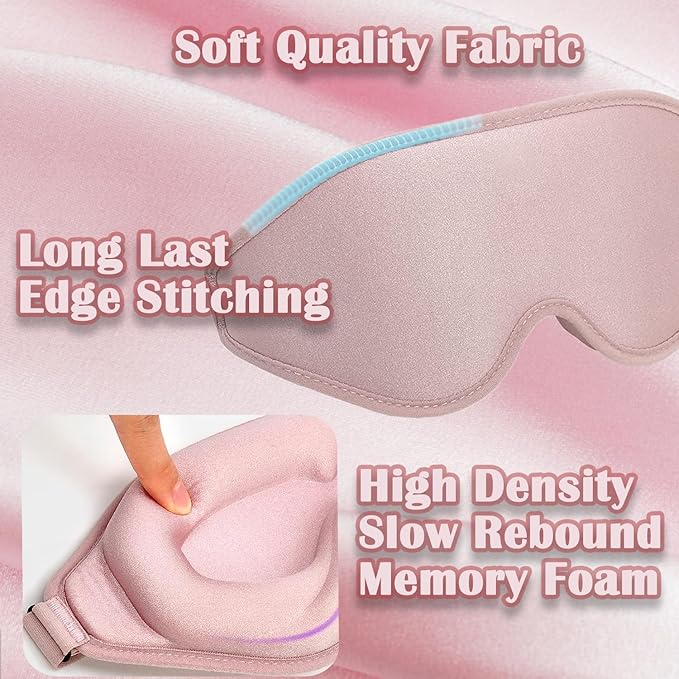Sleep Mask for Women Eyelash Extension, Eye Mask for Lash Extensions No Pressure 3D Contoured Lash Extension Sleep Mask, Block Out Light Sleep Protector Eye Shade Cover for Travel Yoga Nap - Bloomnest