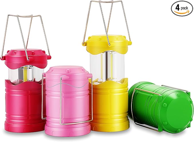 Lichamp LED Camping Lantern, 4 Pack Battery Powered Flashlight for Power Outages, Portable Collapsible Hanging Light Essential for Home, Outdoor, Emergency Lamp Survival Kit Gear for Hurricane, C1 - Bloomnest