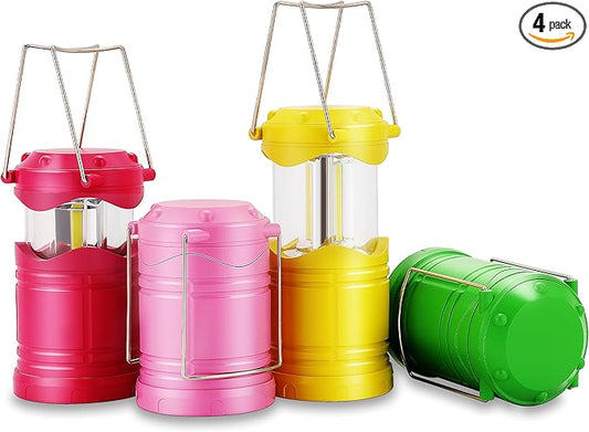 Lichamp LED Camping Lantern, 4 Pack Battery Powered Flashlight for Power Outages, Portable Collapsible Hanging Light Essential for Home, Outdoor, Emergency Lamp Survival Kit Gear for Hurricane, C1 - Bloomnest