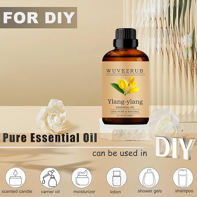Ylang-Ylang Essential Oil, 120ML Pure and Natural for Aromatherapy Diffuser - 4 Fl Oz - Bloomnest