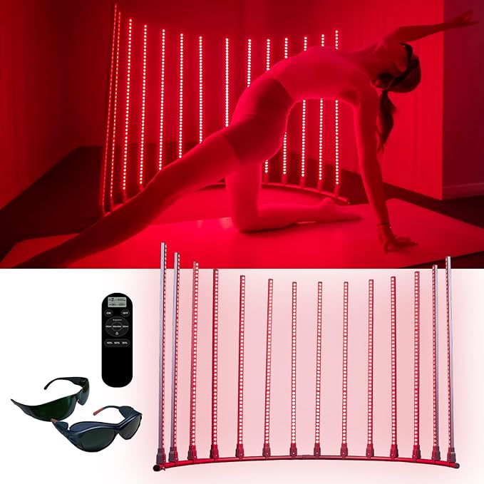 Red Light Therapy Lamp, Full Body Infrared Light with 850nm x2 & 660nm x1 LEDs, Head-to-Toe Coverage for Wellness Support, Recovery & Pain Relief, Semi Ring Design MicroENE