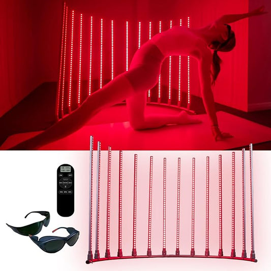 Red Light Therapy Lamp, Full Body Infrared Light with 850nm x2 & 660nm x1 LEDs, Head-to-Toe Coverage for Wellness Support, Recovery & Pain Relief, Semi Ring Design MicroENE
