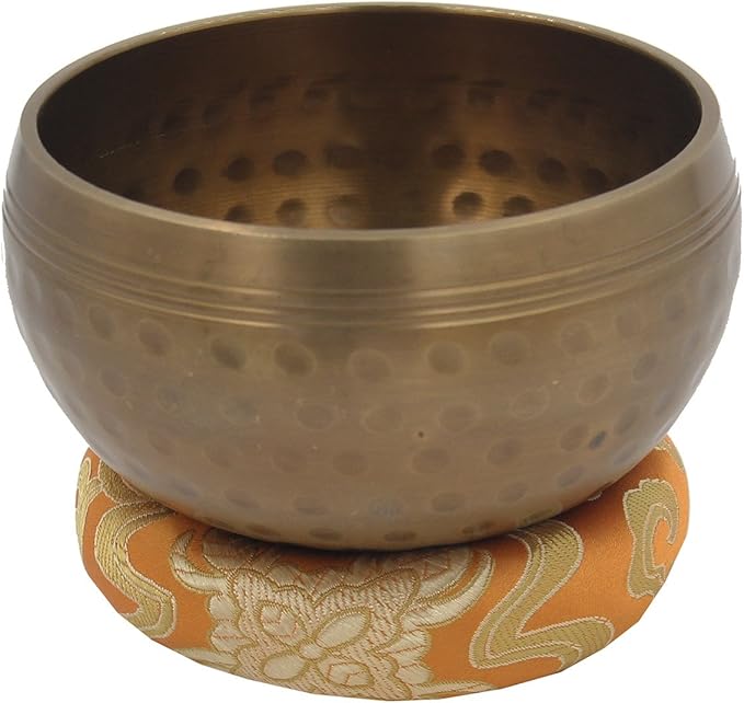Silk Brocade Ring Cushion Pillow for Tibetan Singing Bowl Hand Made Nepal (Orange) - Bloomnest