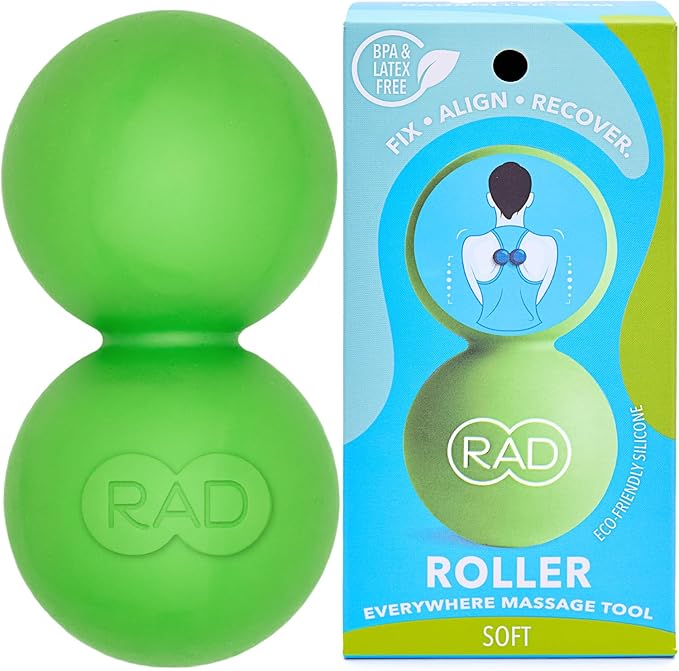 RAD Roller Soft Peanut Roller Ball Massager - Soft/Low Density Peanut Massage Ball - Myofascial Release for Back, Feet, Neck, Psoas - Suboccipital Release Device, Thoracic Spine Roller Balls