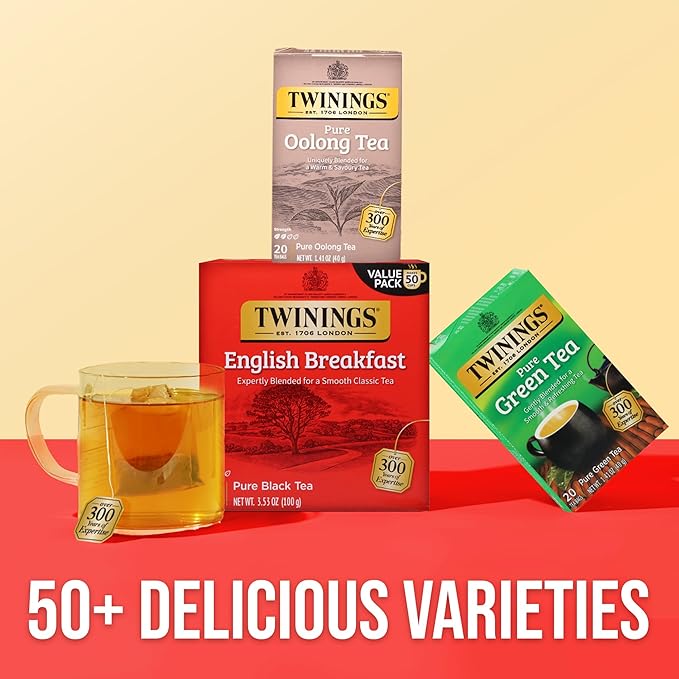 Twinings Pure Oolong Tea Individually Wrapped Bags, 20 Count (Pack of 1), Warm, Nutty Flavor & Golden Colour, Caffeinated, Enjoy Hot or Iced, 20 Teabags - Bloomnest