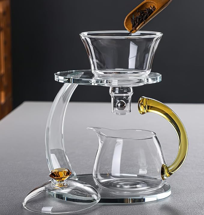 Semi Automatic Tea Set, Lazy Kungfu Tea Set, Lazy Kung Fu Drip Teapot, Magnetic Tea Pot With Magnetic Ball, Heat Resistant Gongfu Glass Teapot Set, Gift For Fathers Day, Thanksgiving Birthdays - Bloomnest