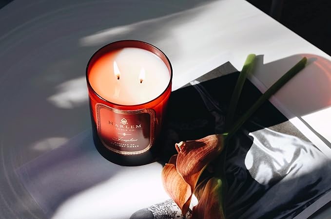 HARLEM CANDLE CO. Josephine - Luxury Scented Soy Candle, 11 oz - 80-Hour Burn Time | Rose, Jasmine, Warm Amber, Tonka Bean, and Sandalwood | Scented Candles for Home - Bloomnest