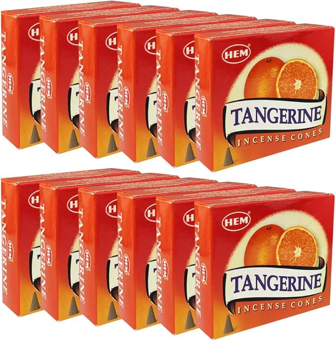 Tangerine Incense Cones and Cone Incense Burner Bundle Insence Insense Hem Incense