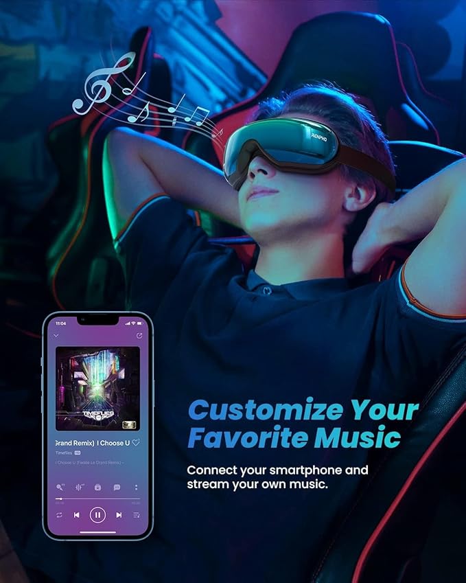 RENPHO Eyeris 1 Eye Massager with Heat, Birthday Gifts Eye Mask for Mom Dad Women Men Her Him, Smart Sleep Mask with Voice for Relax, Reduce Strain - Bloomnest