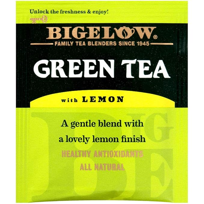 Bigelow Green Tea with Lemon Tea Bags 28-Count Box (Pack of 3) Green Tea Bags with Lemon Peel and Natural Flavors Rich in Antioxidants - Bloomnest