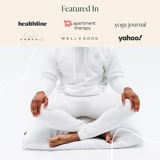 Mindful & Modern Zabuton Meditation Mat - Cotton Filled Yoga and Meditation Pad - Zabuton Meditation Cushion for Kneeling and Sitting Support - Large Rectangular Sitting Floor Pillow for Bench or Zafu