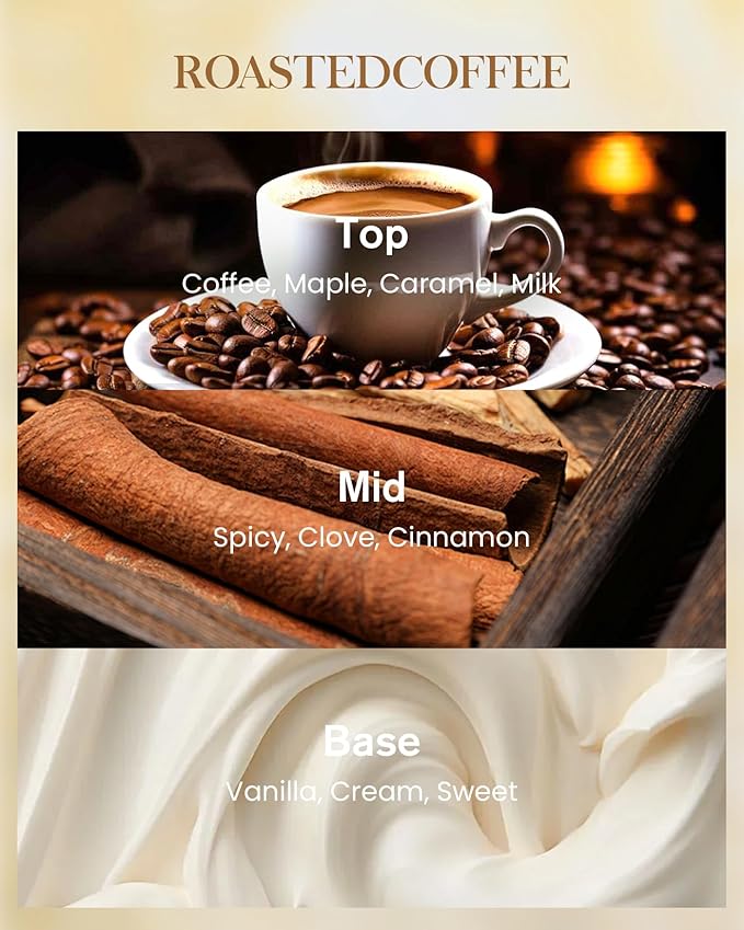 M&SENSE Roasted Coffee Scented Candle, 3 Wick Soy Natural Wax Fall Winter Candles, 35oz 150H Long Lasting, Stress Relief Festival Thanksgiving Christmas Home Fragrance Housewarming Gifts - Bloomnest
