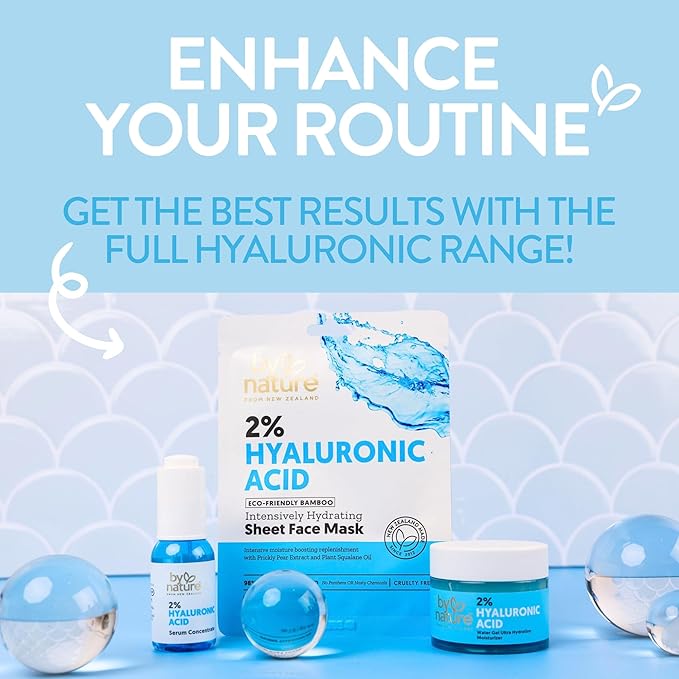 By Nature 2% Hyaluronic Acid Serum for Face & Neck – Deep Hydration Serum for Dry, Oily & Sensitive Skin – Lightweight Facial Serum, 1 fl oz - Bloomnest