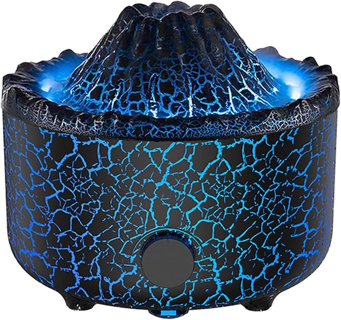 Aromatherapy Essential Oil Diffuser, 560ml Ultrasonic Cool Mist Diffuser/Humidifier with Flame & Volcano 2 Mist Mode, for Bedroom,Office,Home, Auto Shut-Off, Remote Control, Gift (Blcak) - Bloomnest