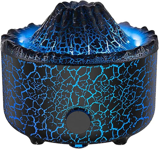 Aromatherapy Essential Oil Diffuser, 560ml Ultrasonic Cool Mist Diffuser/Humidifier with Flame & Volcano 2 Mist Mode, for Bedroom,Office,Home, Auto Shut-Off, Remote Control, Gift (Blcak) - Bloomnest