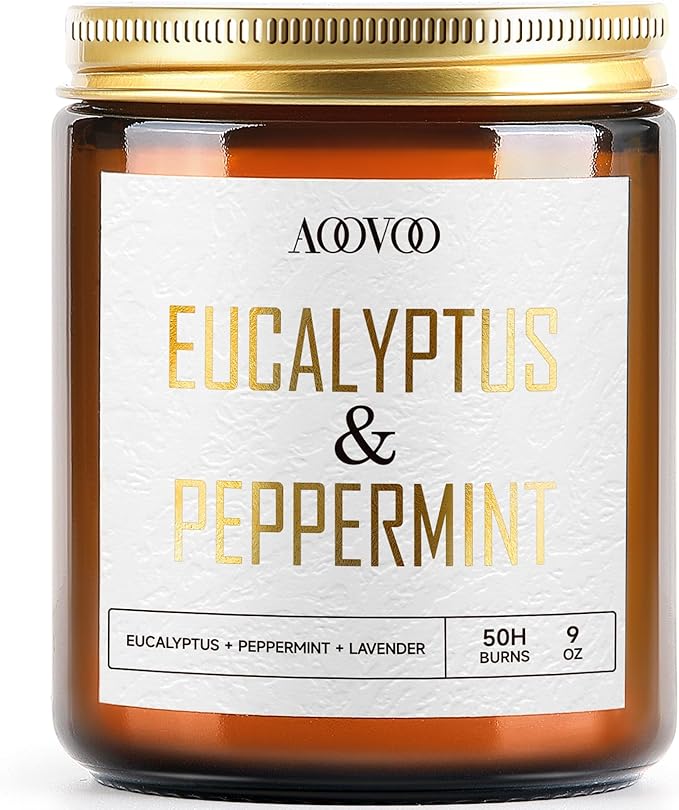 AOOVOO Eucalyptus Mint Candles - 9 oz Scented Candles, Aromatherapy Candle, Soy Candle for Home Scented - Bloomnest