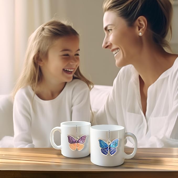 Tea Infuser Set with Dual Butterfly Pendants - NSTaygate Premium Tea Strainers for Loose Tea 304 Stainless Steel Tea Ball