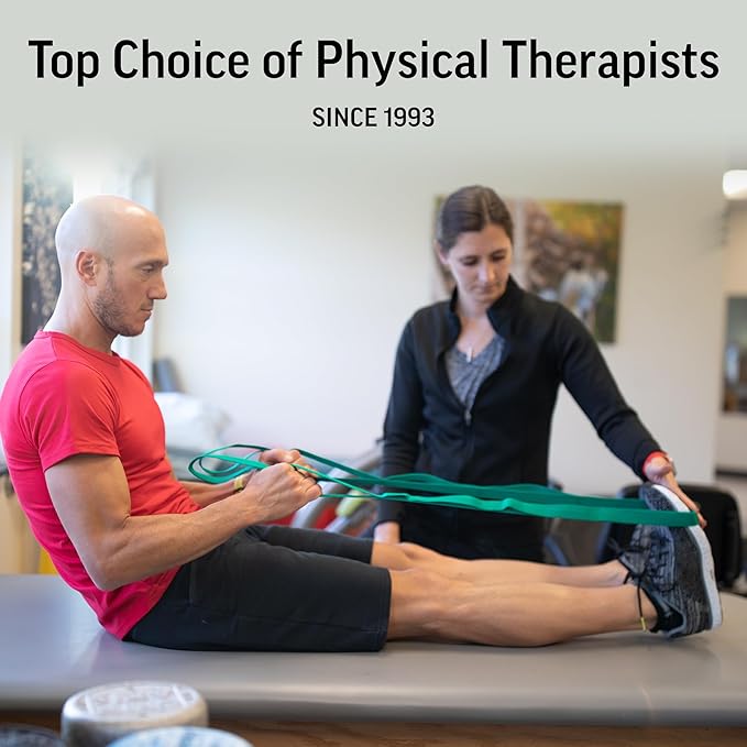 OPTP The Original Stretch Out Strap with Exercise Book, for Flexibility and Mobility Exercises. Stretch Out Straps for Physical Therapy, Yoga Stretching Strap and Knee Therapy Strap. Made in the USA - Bloomnest